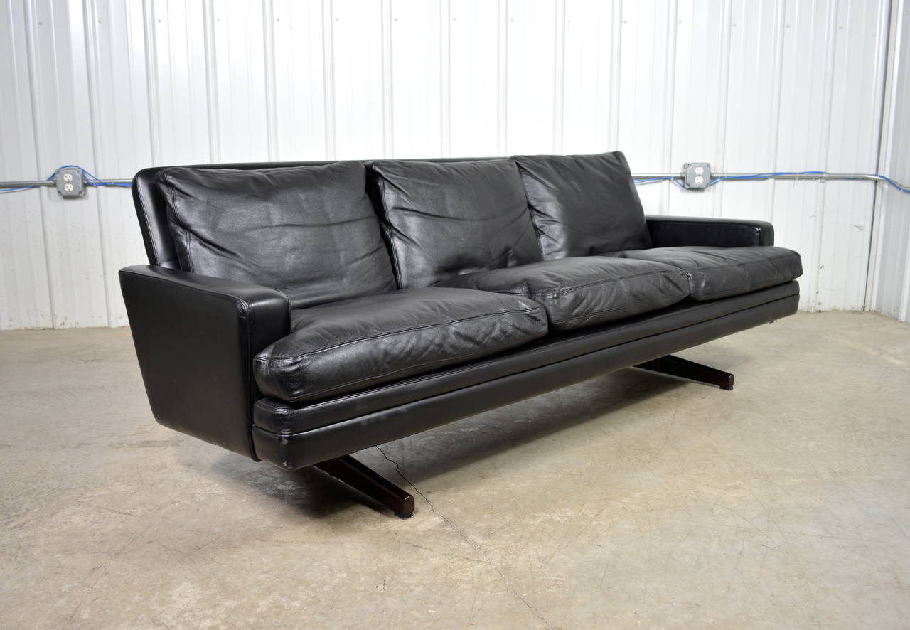 Norwegian Frederik Kayser Danish Modern Leather Sofa for Vatne Mobler