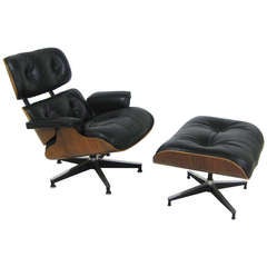 Eames 670/671 Lounge Chair and Ottoman in Rosewood