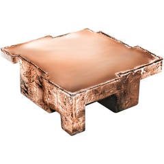 Metal Fossil Copper Coffee Table