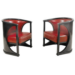 Two Armchairs, Josef Hoffmann Attributed, circa 1910