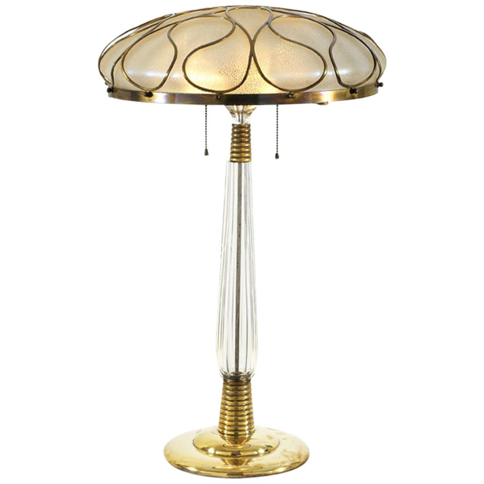 Jugendstil Table Lamp, Arndt & Marcus, Berlin - Johann Lötz Witwe, Klostermühle For Sale