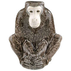 Antique Pottery Baboon by Eduard Klablena