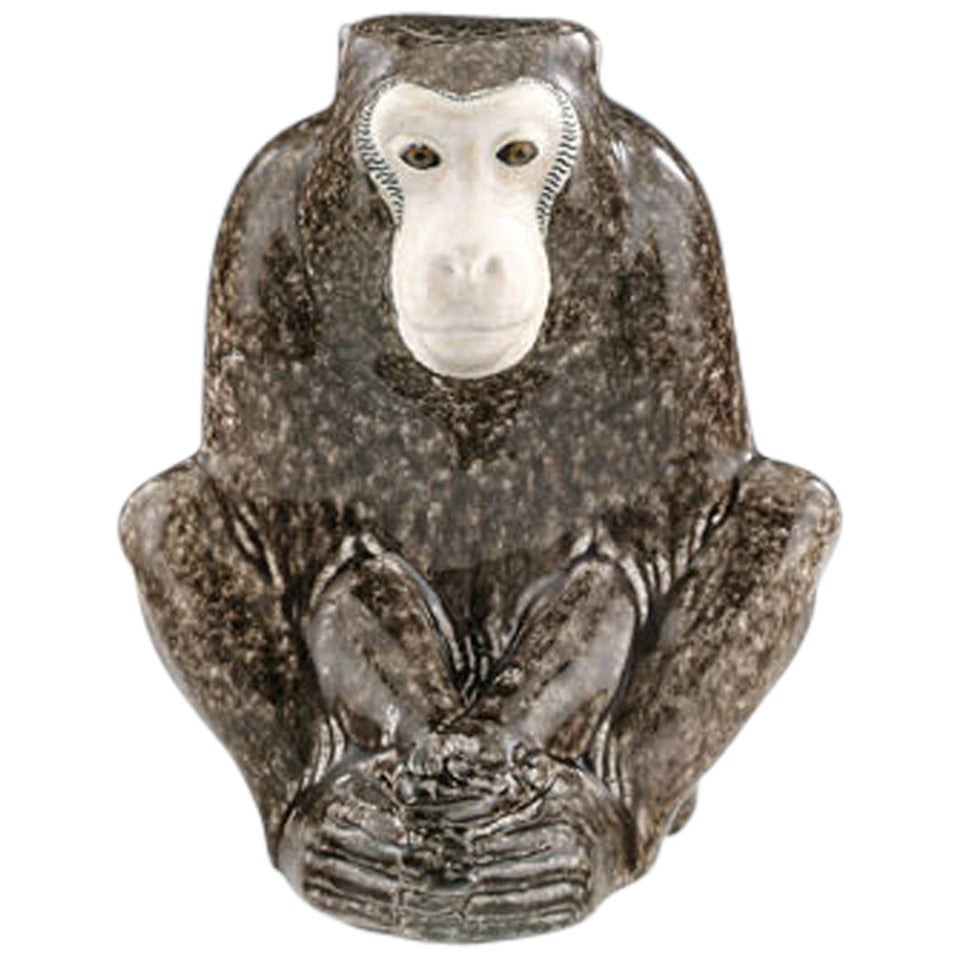 Pottery Baboon by Eduard Klablena For Sale