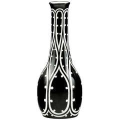 Vintage Vase with black and white glaze