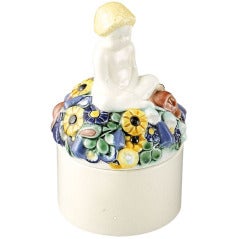 Decorative jar with lid by Michael Powolny