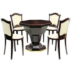Octagonal table and four chairs