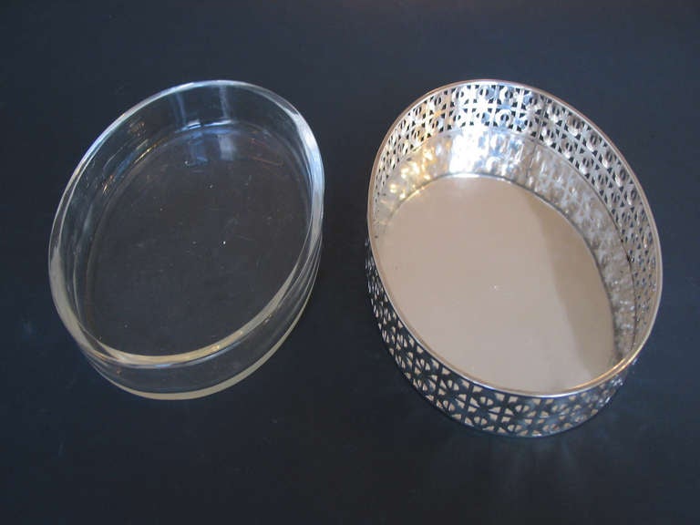 Austrian Silver Bowl with Original Glass Insert