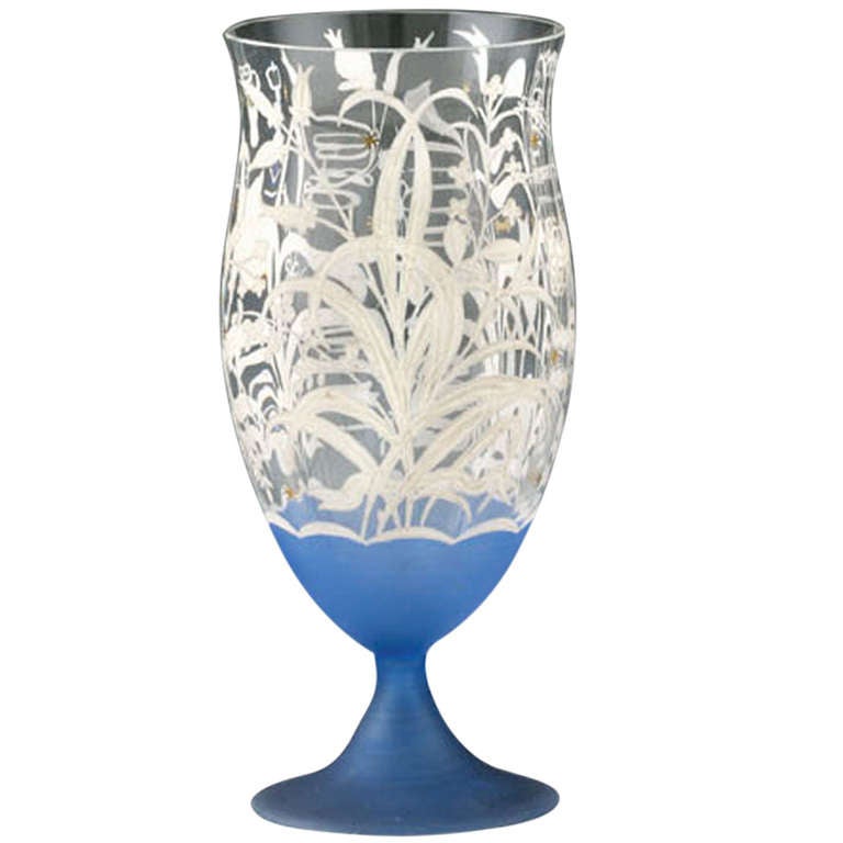 Beer Glass with Floral Décor by Josef Hoffmann For Sale