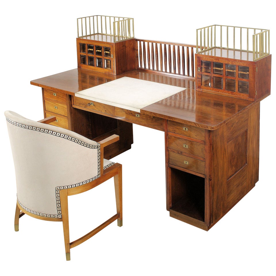 Desk and Chair by Josef Hoffmann, Circa 1905 For Sale