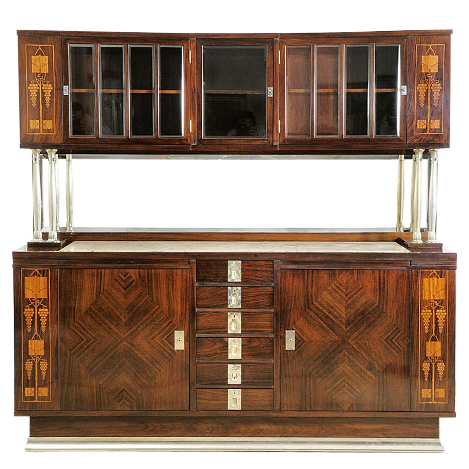 Wooden sideboard by August Ungethüm, ca. 1905 For Sale