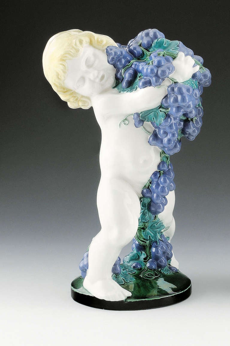 Putto With Grapes (autumn) By Michael Powolny, Ca. 1907