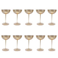 Antique Ten Champagne Goblets by Josef Hoffmann, circa 1920