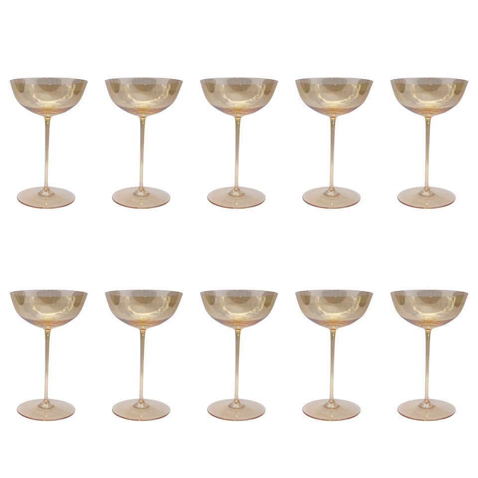 Ten Champagne Goblets by Josef Hoffmann, circa 1920 For Sale