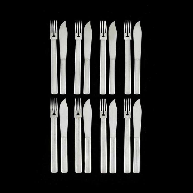 16 Pieces Fish Cutlery by Josef Hoffmann