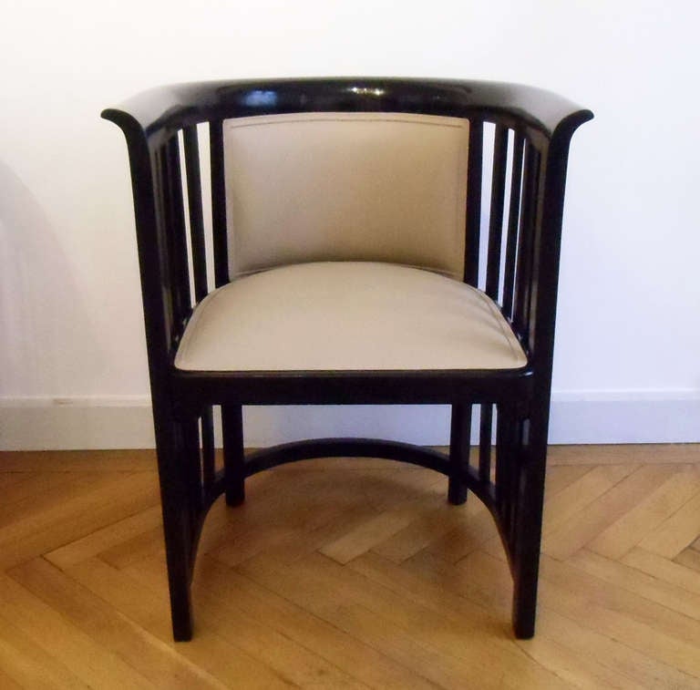 Polished Jugendstil Bench and Four Armchairs by Jacob and Josef Kohn For Sale