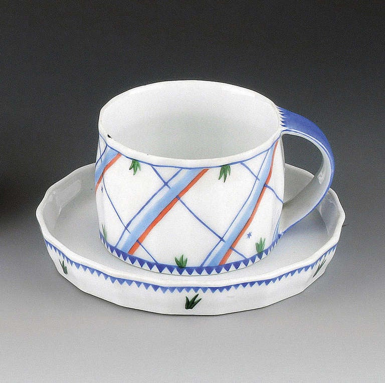 One Coffee Cup with Saucer - Form by Josef Hoffmann for Wiener Werkstätte