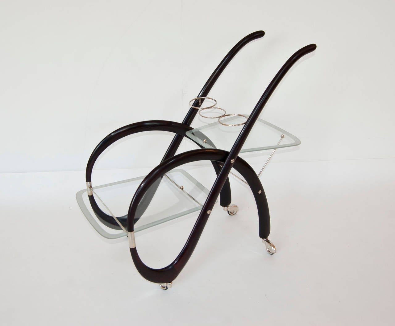 Patinated 1960s Serving Cart by Gaetano Pizzi