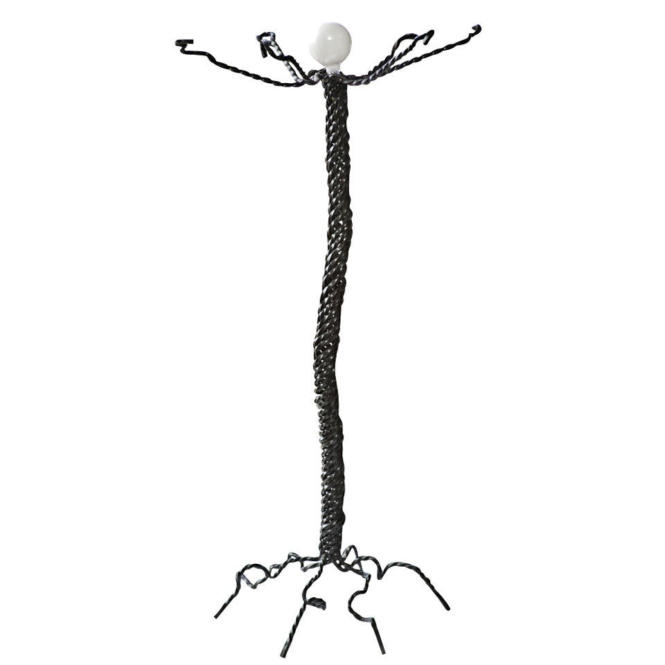 Twisted Steel Rod Floor Lamp