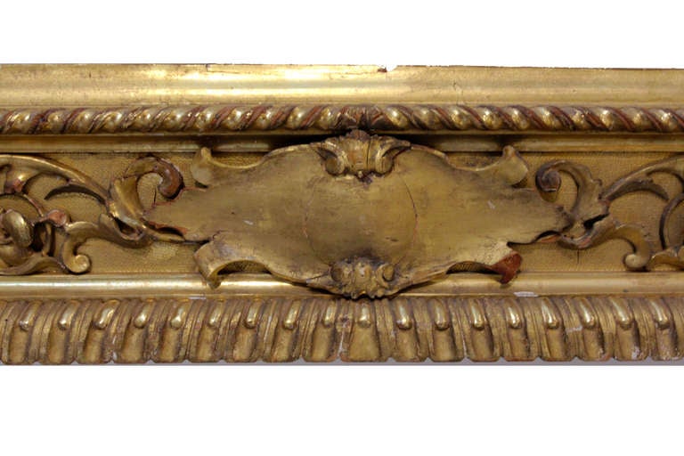 19th-century Italian Grand Tour Gilded Carved Wood Frame. For Sale 1