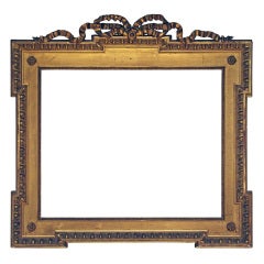 Antique 19th-century French Frame; Gilded Applied Ornament on Wood.