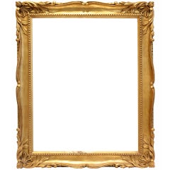 Vintage c. 1940 French Modern-style gilded wood frame.