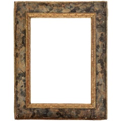 16th-17th century Spanish Polychrome and Gilded Hand-Carved Frame.