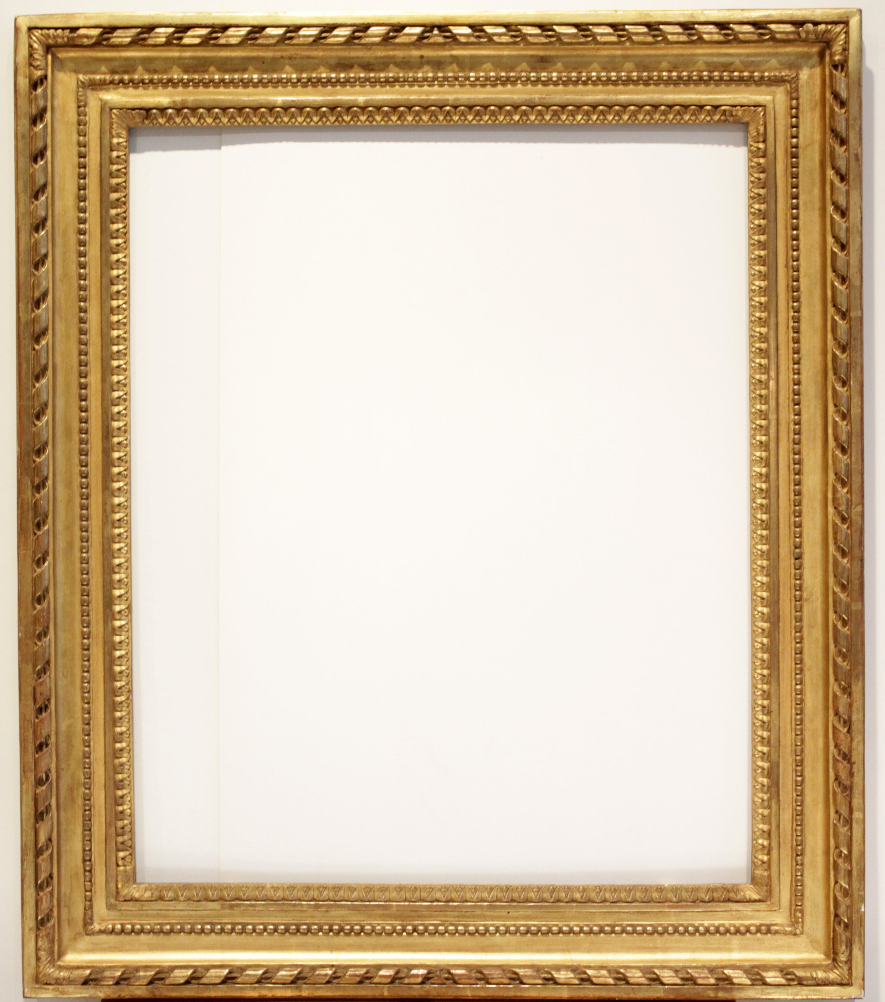 18th-century French Louis XVI gilded wood frame. For Sale