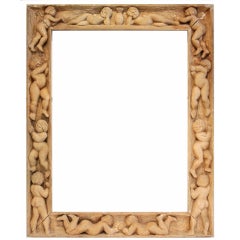 Mid-20th century American Folk Art (Outsider Art) carved wood frame