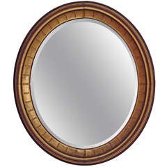 Antique C. 1860s American Oval Gilded Wood Framed Mirror