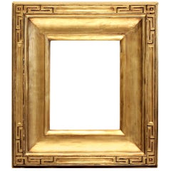 c. 1910-15 American Arts & Crafts gilded hand-carved wood frame.