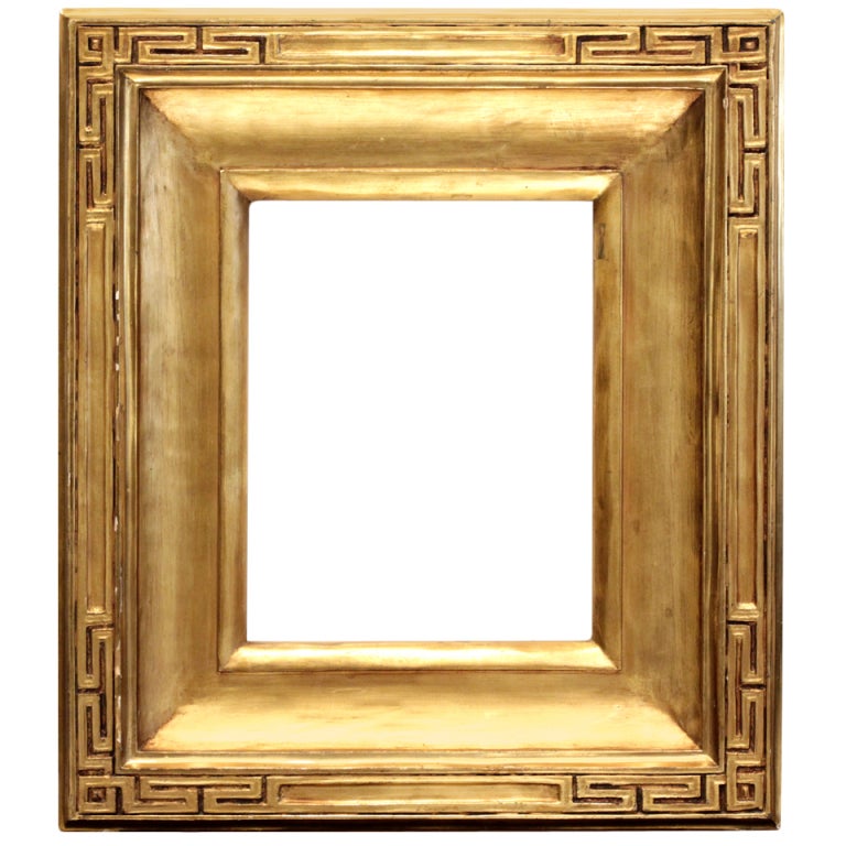 c. 1910-15 American Arts & Crafts gilded hand-carved wood frame. For Sale