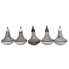 Antique 5 laboratory hanging lamps