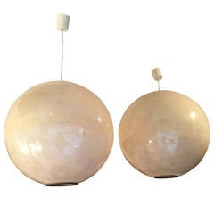 Two 1960 Big Resin Hanging Lamps