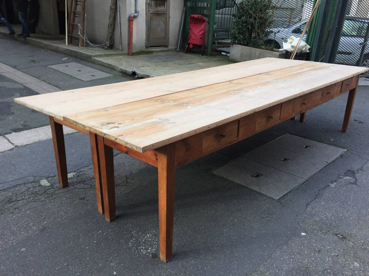 French Pair of Huge Monastery Tables For Sale