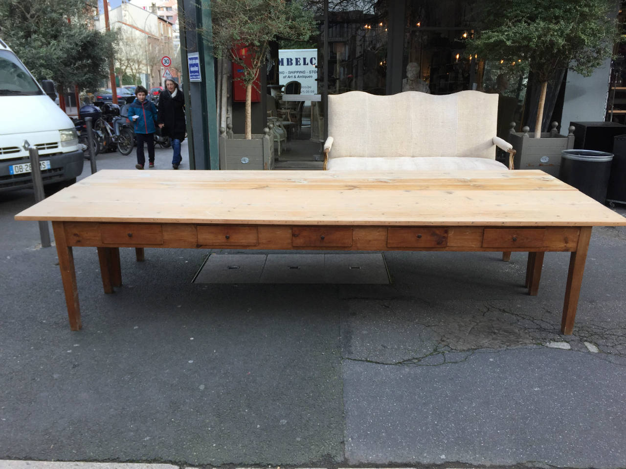 Pair of Huge Monastery Tables In Good Condition For Sale In Paris, FR