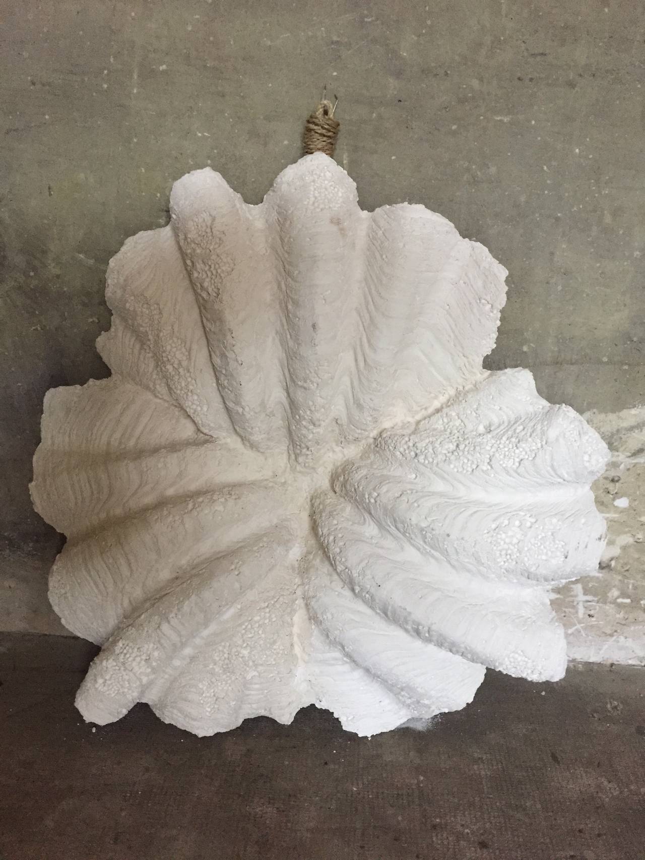 Late 20th Century Big Plaster Shell Chandelier