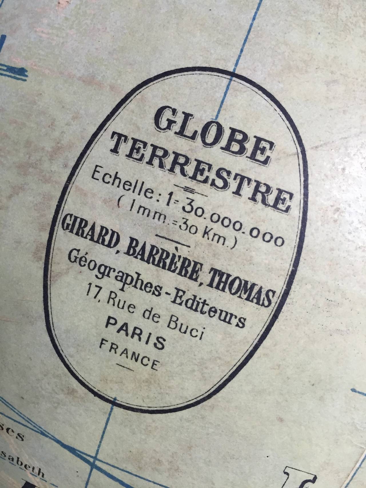 a superb big French school globe in very good condition circa 1920