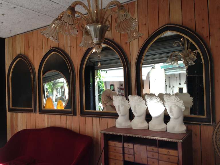 French a set of 4 tall mirrors