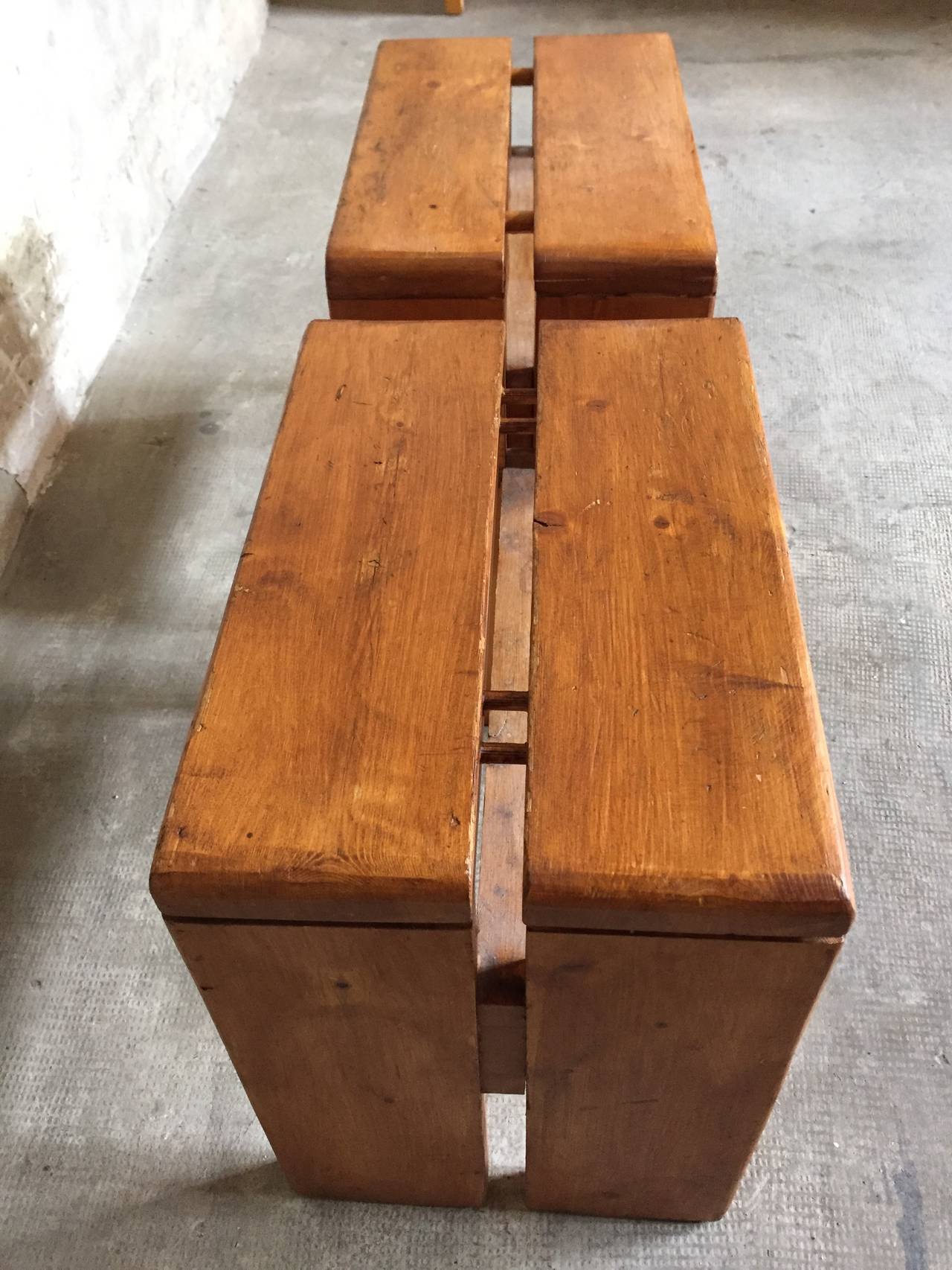 Pair of Charlotte Perriand Stools In Good Condition In Paris, FR