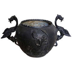 Antique rare French cast iron bowl