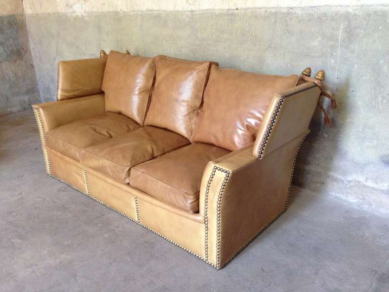 French 1970s  Leather Sofa