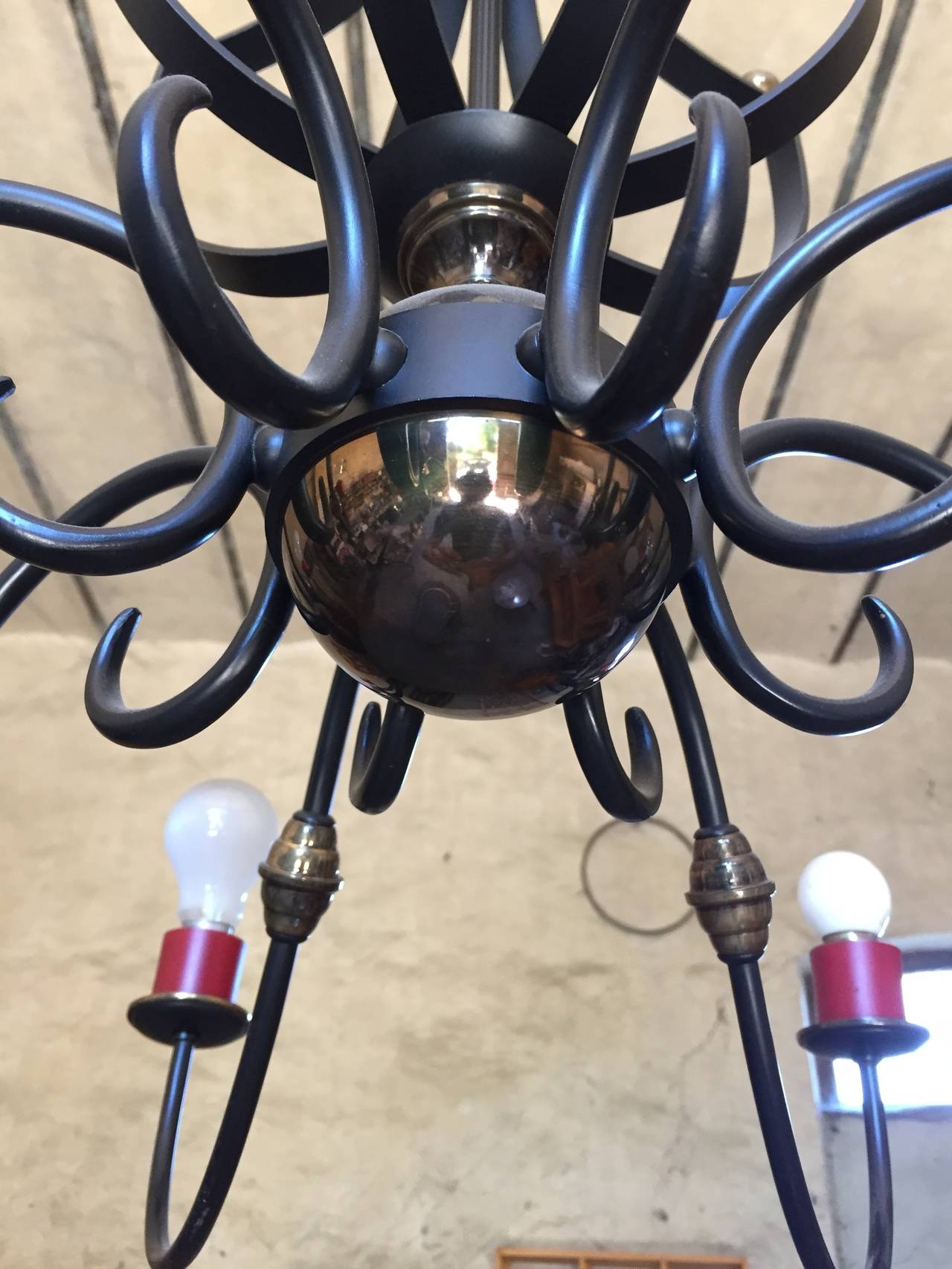 1950 Big Chandelier in the Style of Jean Royère For Sale 1