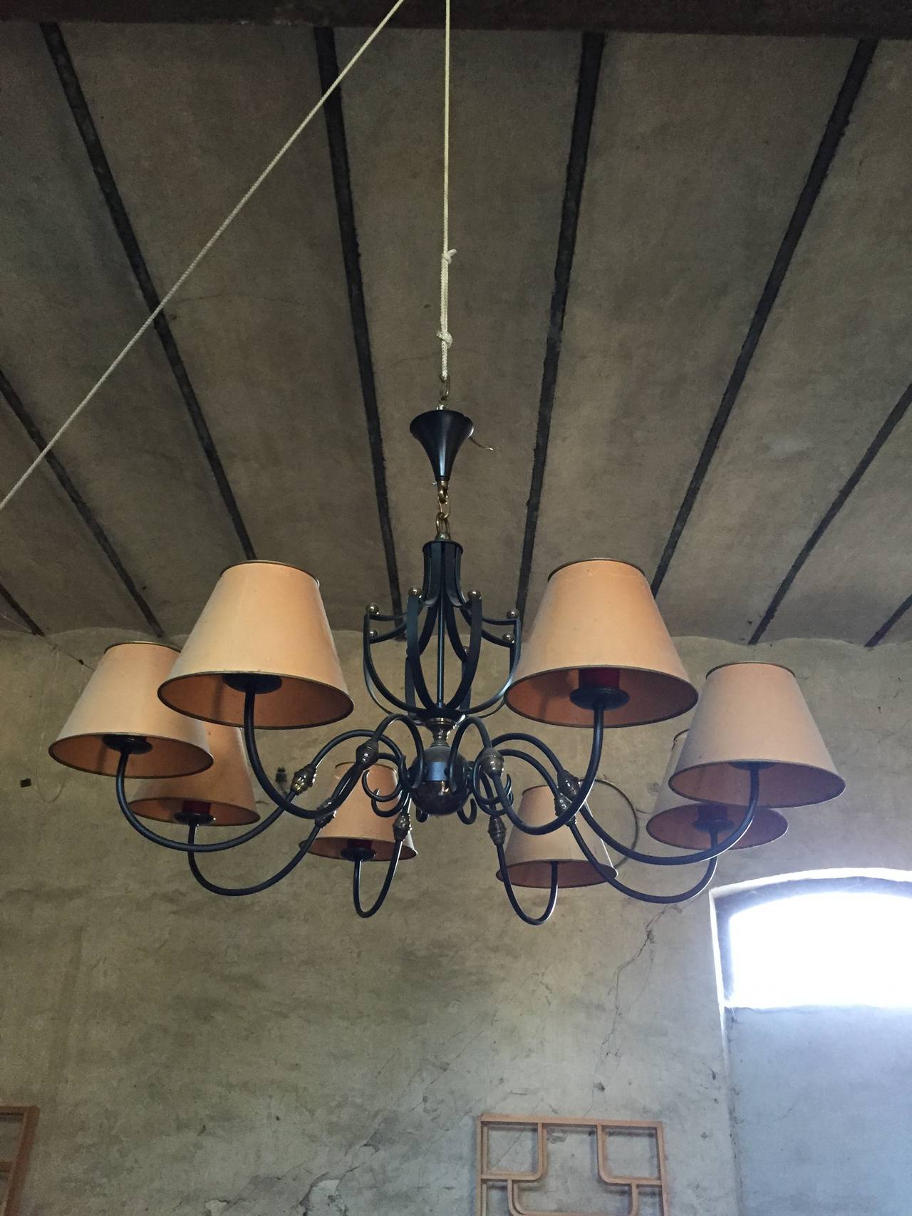 1950 Big Chandelier in the Style of Jean Royère For Sale 3
