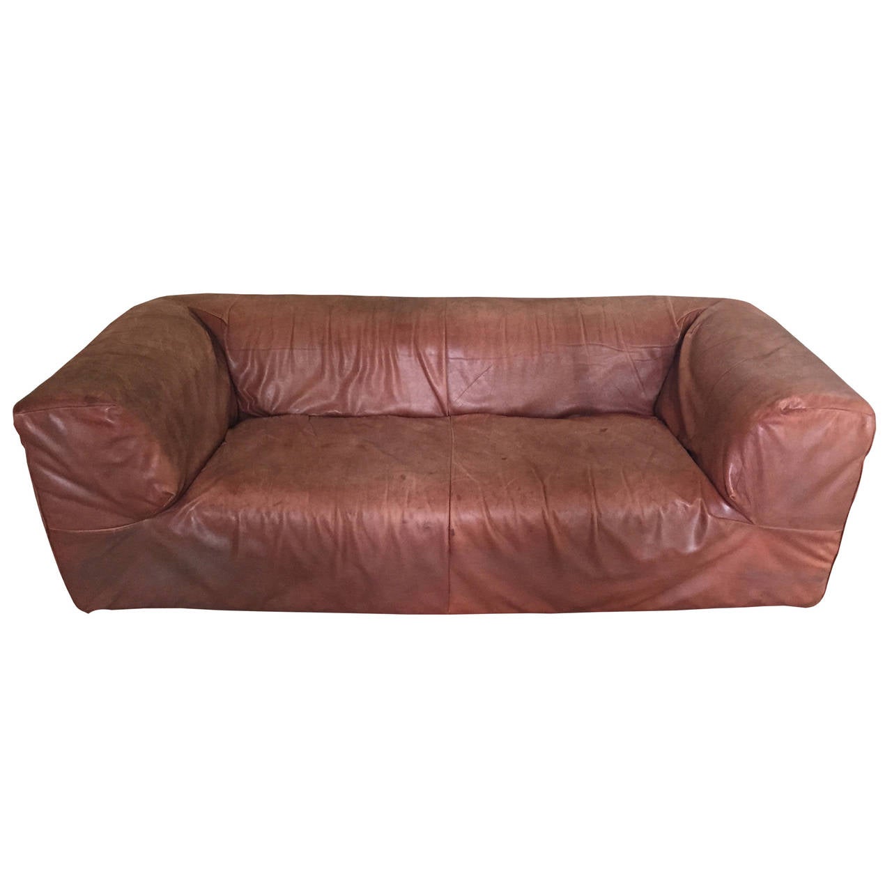 Aztec 1975 leather sofa by Gerard Van Den Berg For Sale