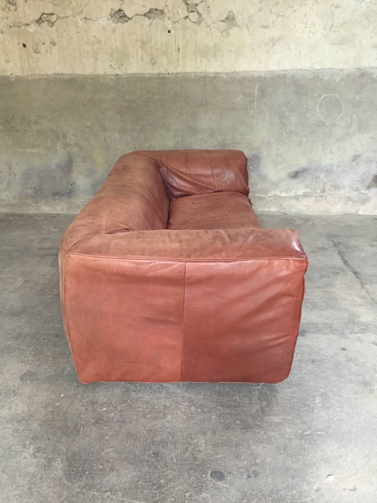 Late 20th Century Aztec 1975 leather sofa by Gerard Van Den Berg For Sale
