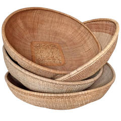 Four King-Size Rattan Baskets
