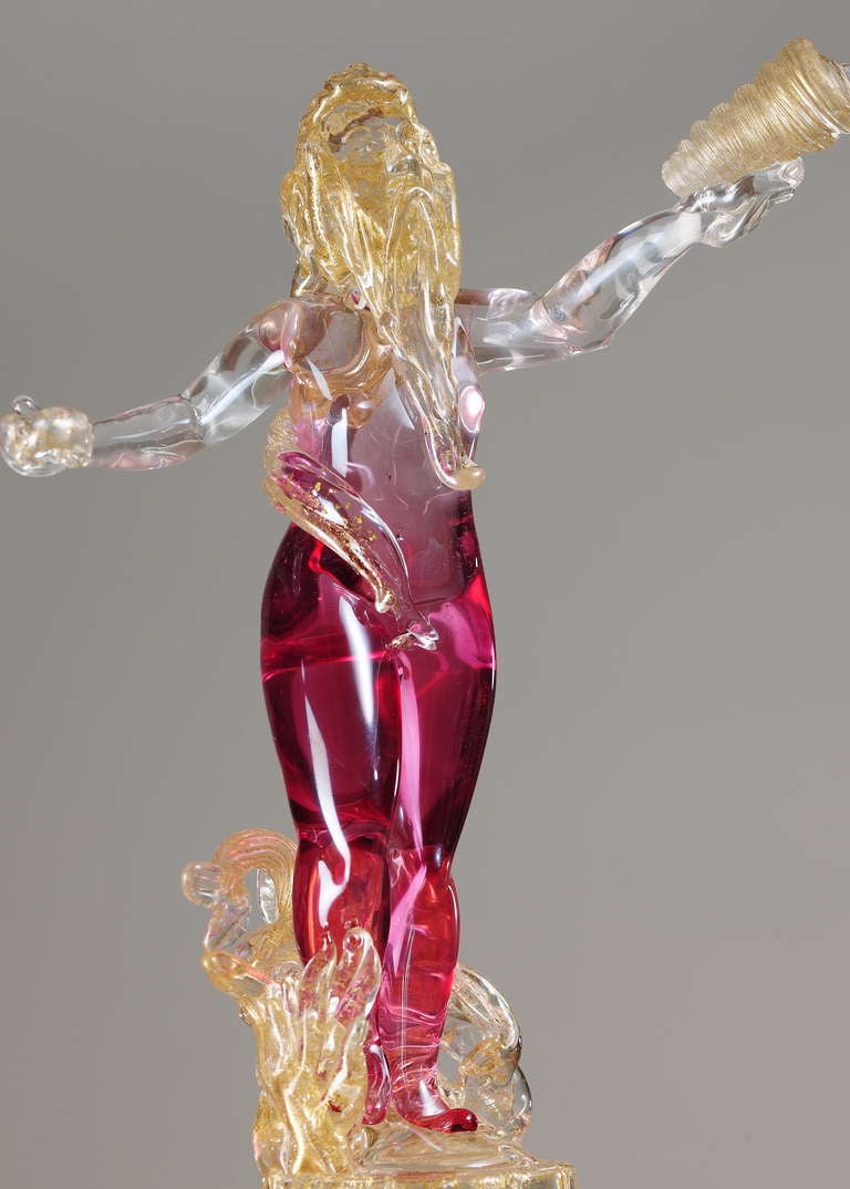 Alfredo Barbini unique freely moulded handblown glass sculptures For Sale 2