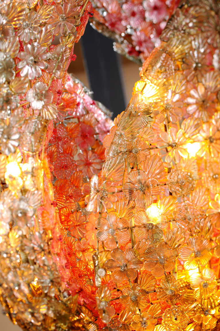 Important & monument Million Flower chandelier by Flavio Poli - Ideas Of Fontana For Sale 2