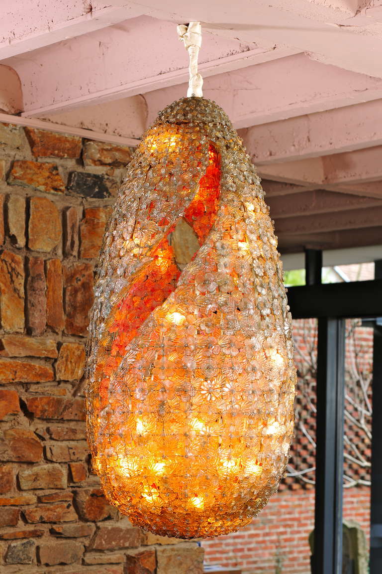 Important & monument Million Flower chandelier by Flavio Poli - Ideas Of Fontana For Sale 3