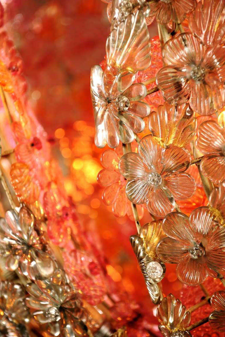 Metal Important & monument Million Flower chandelier by Flavio Poli - Ideas Of Fontana For Sale